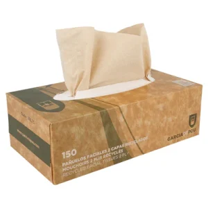 150 U. MOUCHOIRS 2 PLIS FEEL GREEN 21x21 CM NATUREL OUATE RECYCLÉE (1 UNITÉS) - REF. 216.75