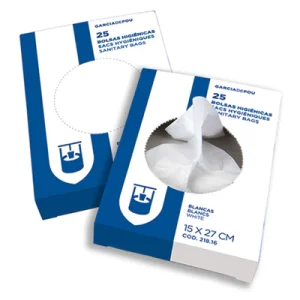 25 U. SACS HYGIÉNIQUES 15µ 15x27 CM BLANC HDPE (1 UNITÉS) - REF. 218.16